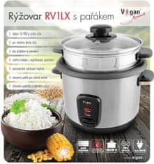 Kuhalnik za riž s parnikom RV1LX 400W iz nerjavečega jekla