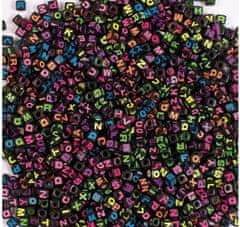 PLAYBOX Črne kroglice 6 x 6 mm z neonskimi črkami 300 kosov