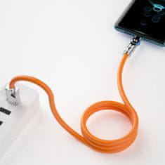 DUDAO Močan kotni kabel za iPhone USB-A - Lightning 30W 1m vrtenje 180 oranžna