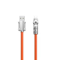 DUDAO Močan kotni kabel za iPhone USB-A - Lightning 30W 1m vrtenje 180 oranžna