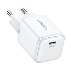 Ugreen GaN 1x USB-C 20W PD Nexode Mini hitri polnilec bele barve