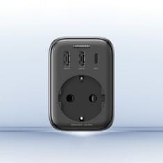 slomart omrežni polnilec 30W (2xusb/usb c/ac) / adapter eu - uk 13a ugreen cd314 - črn