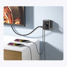 slomart omrežni polnilec 30W (2xusb/usb c/ac) / adapter eu - uk 13a ugreen cd314 - črn