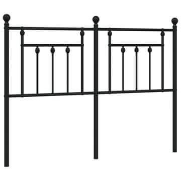 Vidaxl Kovinsko nadomestno vzglavje črno 150 cm