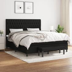 Vidaxl Box spring postelja z vzmetnico črna 180x200 cm blago