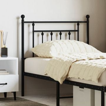 Vidaxl vidaXL Kovinsko vzglavje postelje črne barve 80 cm