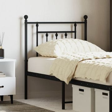 Vidaxl vidaXL Kovinsko vzglavje postelje črne barve 75 cm