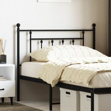 Vidaxl vidaXL Kovinsko vzglavje postelje črne barve 107 cm