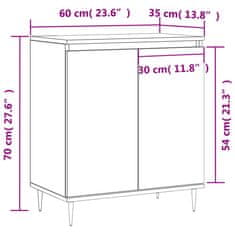 Vidaxl Komoda dimljeni hrast 60x35x70 cm inženirski les