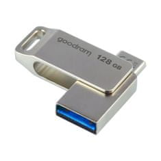 GoodRam Bliskovni disk 128 GB z dvema priključkoma USB 3.2 + USB-C OTG ODA3 srebrn