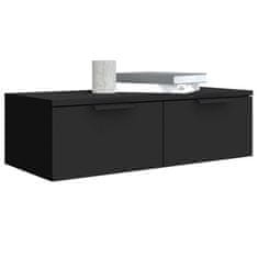 Vidaxl Stenska omarica črna 68x30x20 cm inženirski les