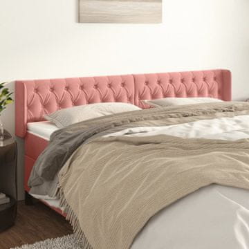 Vidaxl vidaXL Vzglavnik s krilci, roza 183x16x78/88 cm, žamet