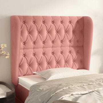 Vidaxl vidaXL Vzglavnik s krilci roza 93x23x118/128 cm žamet