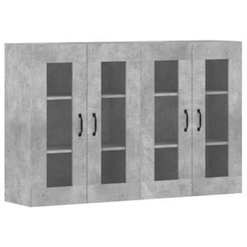 Vidaxl Stenska omarica 2 kosa betonsko siva inženirski les