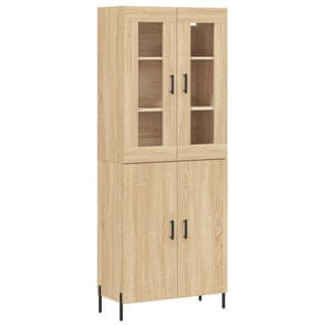 Vidaxl Visoka komoda sonoma hrast 69,5x34x180 cm inženirski les