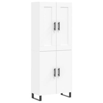 Vidaxl Visoka omara bela 69,5x34x180 cm inženirski les