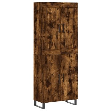Vidaxl Visoka komoda dimljen hrast 69,5x34x180 cm inženirski les