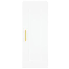 Vidaxl Visoka omara bela 34,5x34x180 cm inženirski les