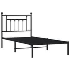 Vidaxl Kovinski posteljni okvir z vzglavjem črn 80x200 cm