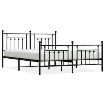 Vidaxl Kovinski posteljni okvir brez vzmetnice s podnožjem 180x200 cm