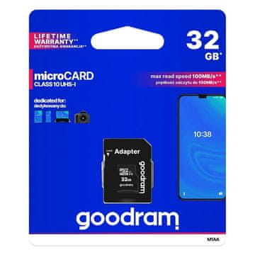 GoodRam GOODRAM microSD pomnilniška kartica 32 GB 100 MB/s razred 10 UHS I s SD adapterjem