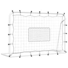 Vidaxl Odbojna nogometna mreža bela in črna 184x61x123 cm jeklo in PE