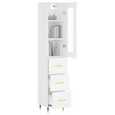 Vidaxl Visoka omara bela 34,5x34x180 cm inženirski les