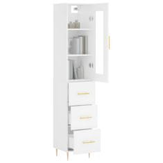 Vidaxl Visoka omara bela 34,5x34x180 cm inženirski les