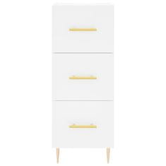 Vidaxl Visoka omara bela 34,5x34x180 cm inženirski les