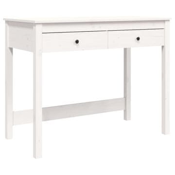 Vidaxl Pisalna miza s predali 100x50x78 cm trdna borovina