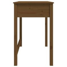 Vidaxl Pisalna miza s predali medeno rjava 100x50x78 cm trdna borovina