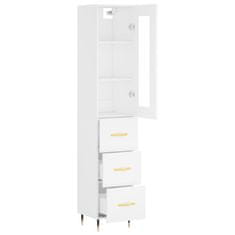 Vidaxl Visoka omara bela 34,5x34x180 cm inženirski les