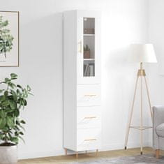 Vidaxl Visoka omara bela 34,5x34x180 cm inženirski les