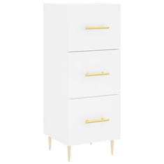 Vidaxl Visoka omara bela 34,5x34x180 cm inženirski les