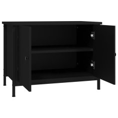 Vidaxl TV omarica z vrati črna 60x35x45 cm inženirski les