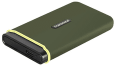 Transcend ESD380C 1TB USB 3.2 Gen 2x2 (USB-C) zunanji SSD disk proti udarcem (3D TLC), 2000MB/R, 2000MB/W, vojaško zelena