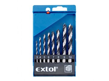 Extol Craft Svedri za les, nastavljeno 8ks, O 3-10mm, polirani