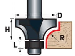 Extol Premium Rezalo za zaokroževanje (konkavno) za les, R9,5 x D31,8 x H16