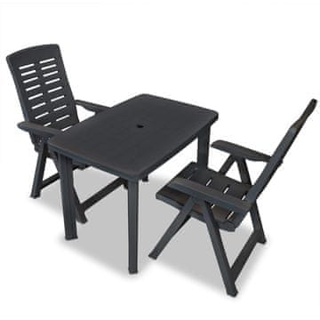 Vidaxl Bistro garnitura 3-delna plastika