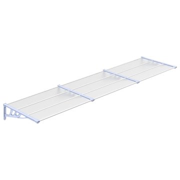 Vidaxl Nadstrešek za vrata siv in prozoren 358,5x90 cm polikarbonat