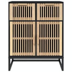 Vidaxl Komoda črna 60x30x75 cm inženirski les