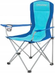 KING CAMP Modri zložljivi ribiški stol za kampiranje