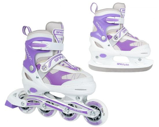 Greatstore SPARTAN Vijolično-bele inline drsalke 2 v 1 (30-33)