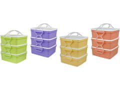 Plastični nosilec hrane kvadratni 3x1,2L barva CZ