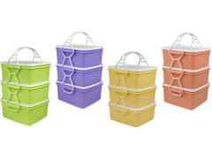 Plastični nosilec hrane kvadratni 3x1,2L barva CZ
