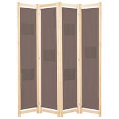 Vidaxl Paravan 4-delni 160x170x4 cm rjavo blago