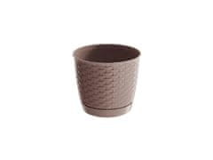 Prosperplast Cvetlični lonec RATOLLA ROUND 16,5 h.14,2cm,2l,bež temna (7529U) s skledo