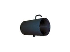 Dimna cev z loputo 125mm/500 t.1,5mm BLACK
