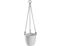 Plastkon Cvetlični lonec ARIELLA premera 25 cm ledeno BELI viseči