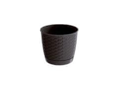 Prosperplast Cvetlični lonec RATOLLA ROUND 16,5 h.14,2cm,2l,HN dark (440U) s skledo